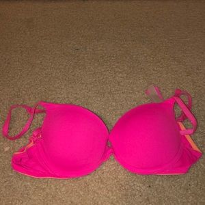 bright pink push up bra